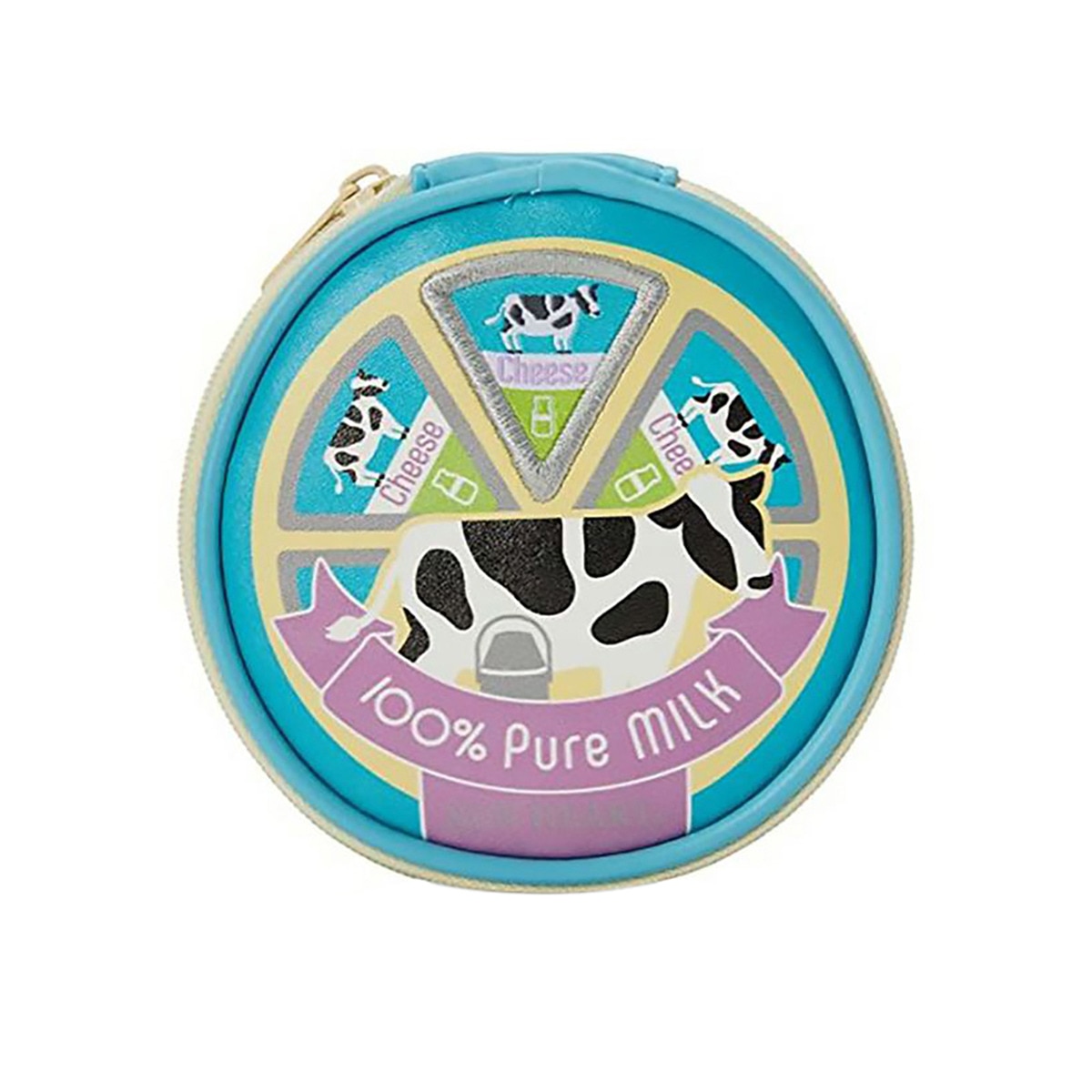 Estuche portatodo divertido YUP! En piel vegana con cremallera y detalles bordados.