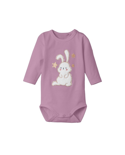 Body de niña con conejo de textura