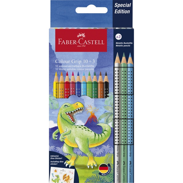 Estuche 10 lapiceros Grip y 3 lapiceros GRIP Faber-Castell.