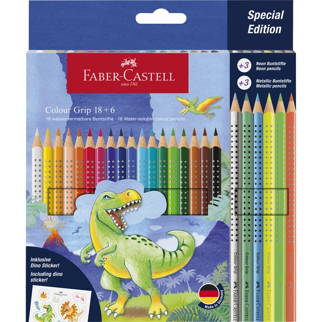 Estuche 18 lapiceros Grip y 6 lapiceros GRIP Faber-Castell.
