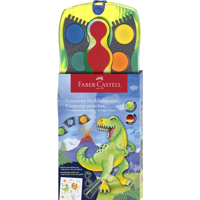 Caja 12 acuarelas con colores intercambiables Connector Faber-Castell.