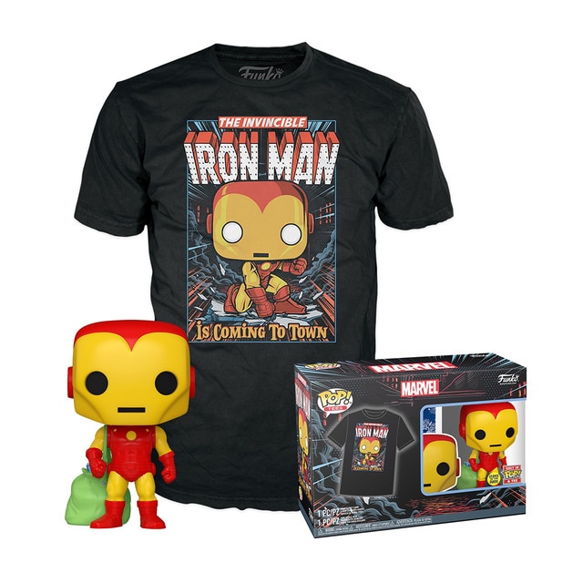 Camiseta Pop & Tee Holiday Iron Man Funko.