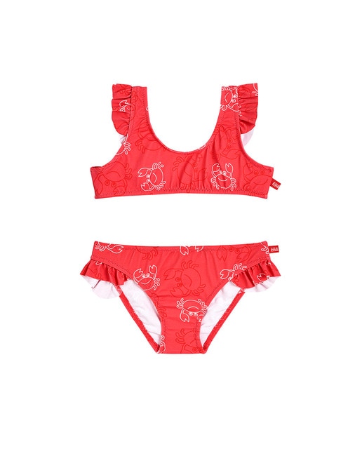 Bikini UPF50 Crab Family con top tipo camiseta