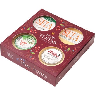 Grupo Queijos Tavares Caixa Boas Festas Mix 4 Queijos embalagem 1 kg