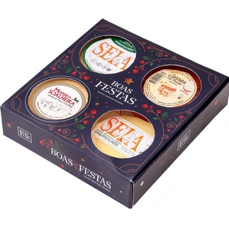 Grupo Queijos Tavares Caixa Boas Festas Mix 4 Queijos embalagem 1 kg