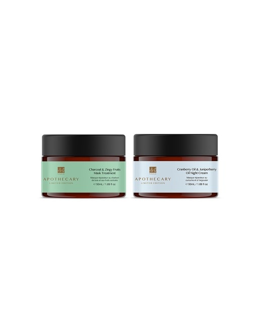 Crema Noche Aceite de Arándanos Enebro y Mascarilla Carbón Frutas Zingy