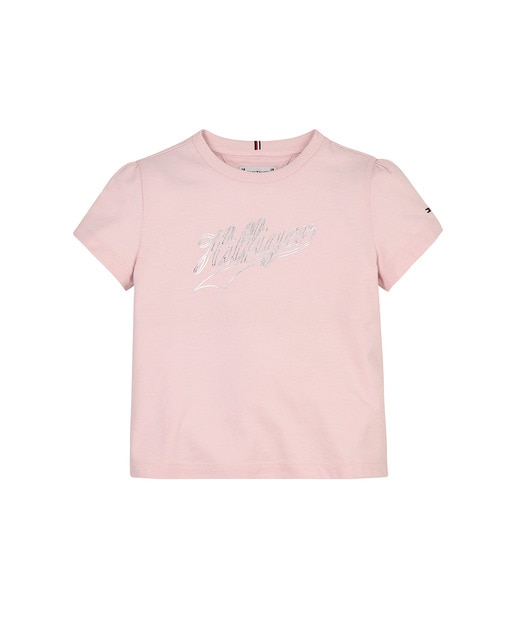 Camiseta de bebé niña manga corta y cuello redondo