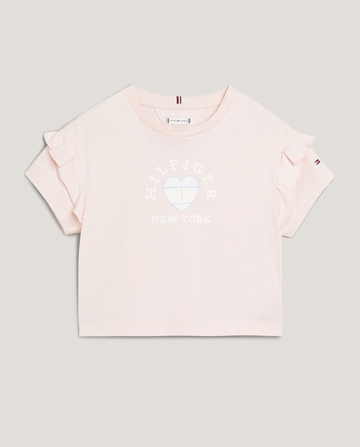 Camiseta de bebé niña manga corta y cuello redondo