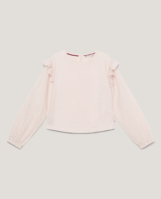 Blusa de bebé niña cuello redondo y manga larga