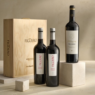 FIGUERO Viñas Viejas red wine DO Ribera del Duero box of 2 bottles 75 cl + Figuero Milagros red wine DO Ribera del Duero 75 cl bottle