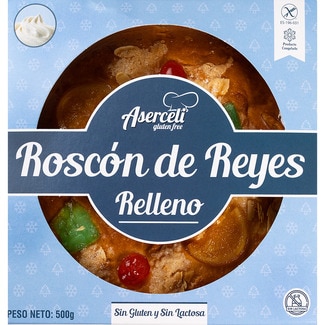 ASERCELI roscón de reyes with filling gluten-free and lactose-free container 500 g