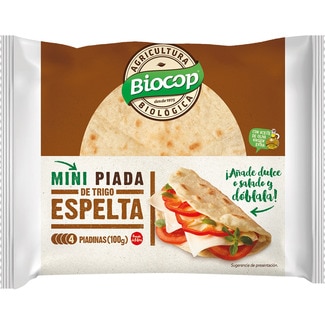 BIOCOP mini piadas de trigo espelta ecológicas 4 unidades 100 g