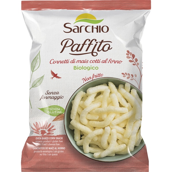 Paffito organic oven baked corn puffs gluten-free bag 45 g