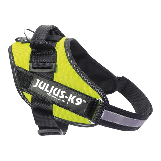 Julius – Arnés Julius para perros K9 IDC Powerharness. Verde neón Talla Mini
