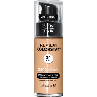 REVLON base de maquillaje permanente Colorstay acabado mate SPF-15 tono 240 Medium Beige para piel mixta y grasa