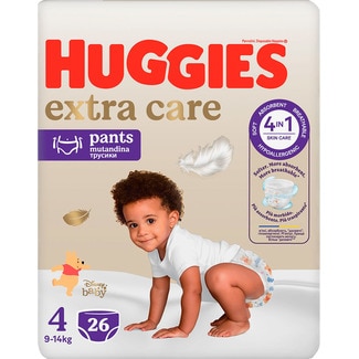 Huggies Fraldas Extra Care 9 a 14 kg T4 embalagem 26 unidades