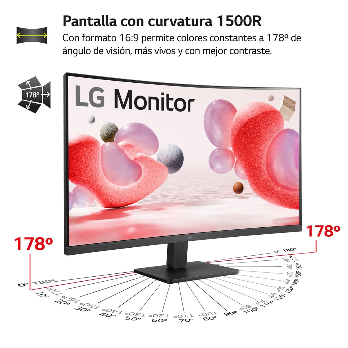 Monitor PC Curvo LG 31,5" (80 cm) 32MR50C-B, 100 Hz, AMD FreeSync Premium Preto-3