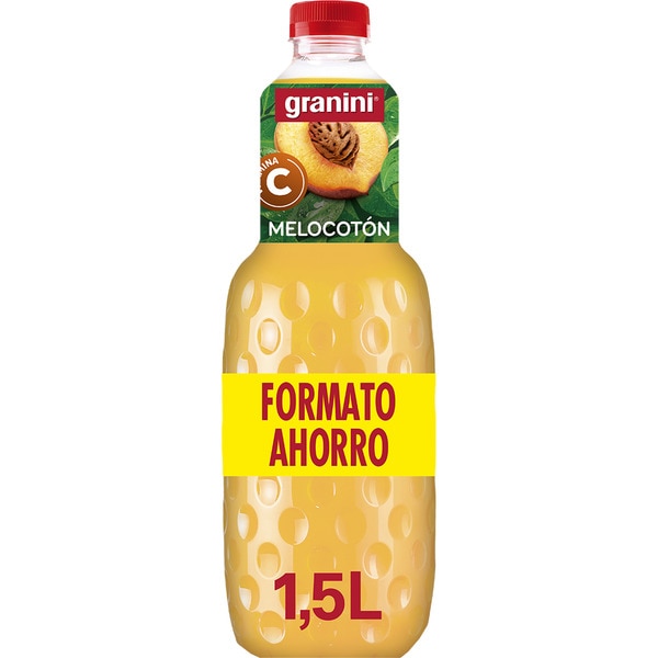 bebida de zumo de melocotón a partir de concentrado con azúcar y Vitamina C botella 1,5 l