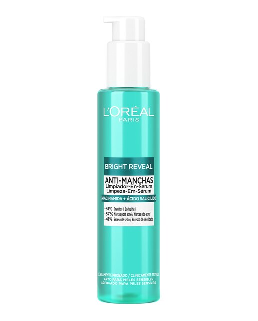 L’Oréal Paris – Limpiador Sérum Anti-Manchas con Niacinamida y Ácido Salicílico Bright Reveal 150 ml L’Oréal Paris Dermo Expertise.
