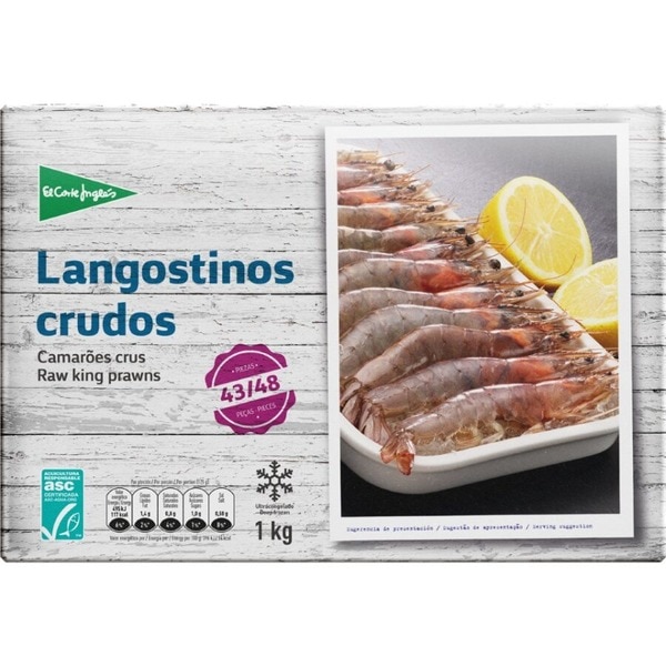 langostino crudo 43-48 piezas estuche 1 kg