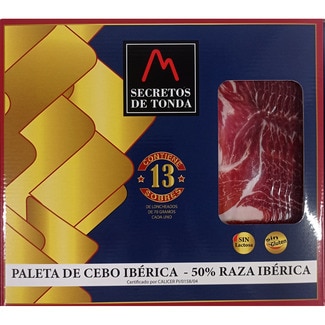 SECRETOS DE TONDA Ibérico-Schweineschulter aus Getreidemast 50% iberische Rasse Karton 910 g enthält 13 Beutel x 70 g glutenfrei und laktosefrei
