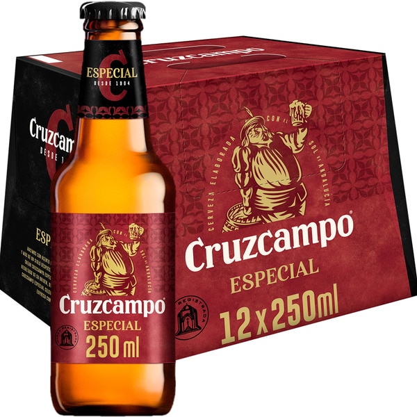 precios Cruzcampo Cerveza Rubia Especial Pack 12 Botellas 25 Cl en Hipercor