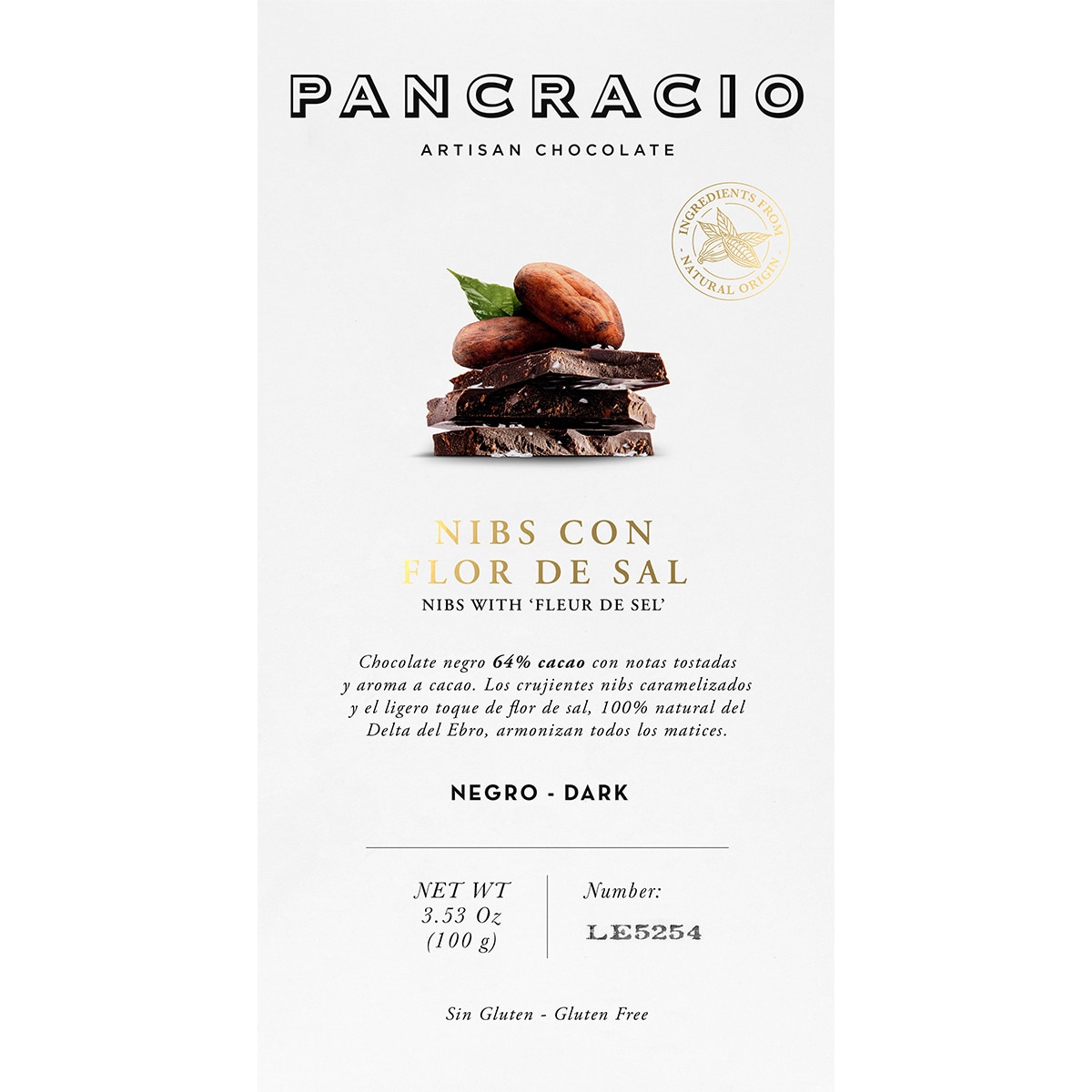chocolate negro 64% con flor de sal
