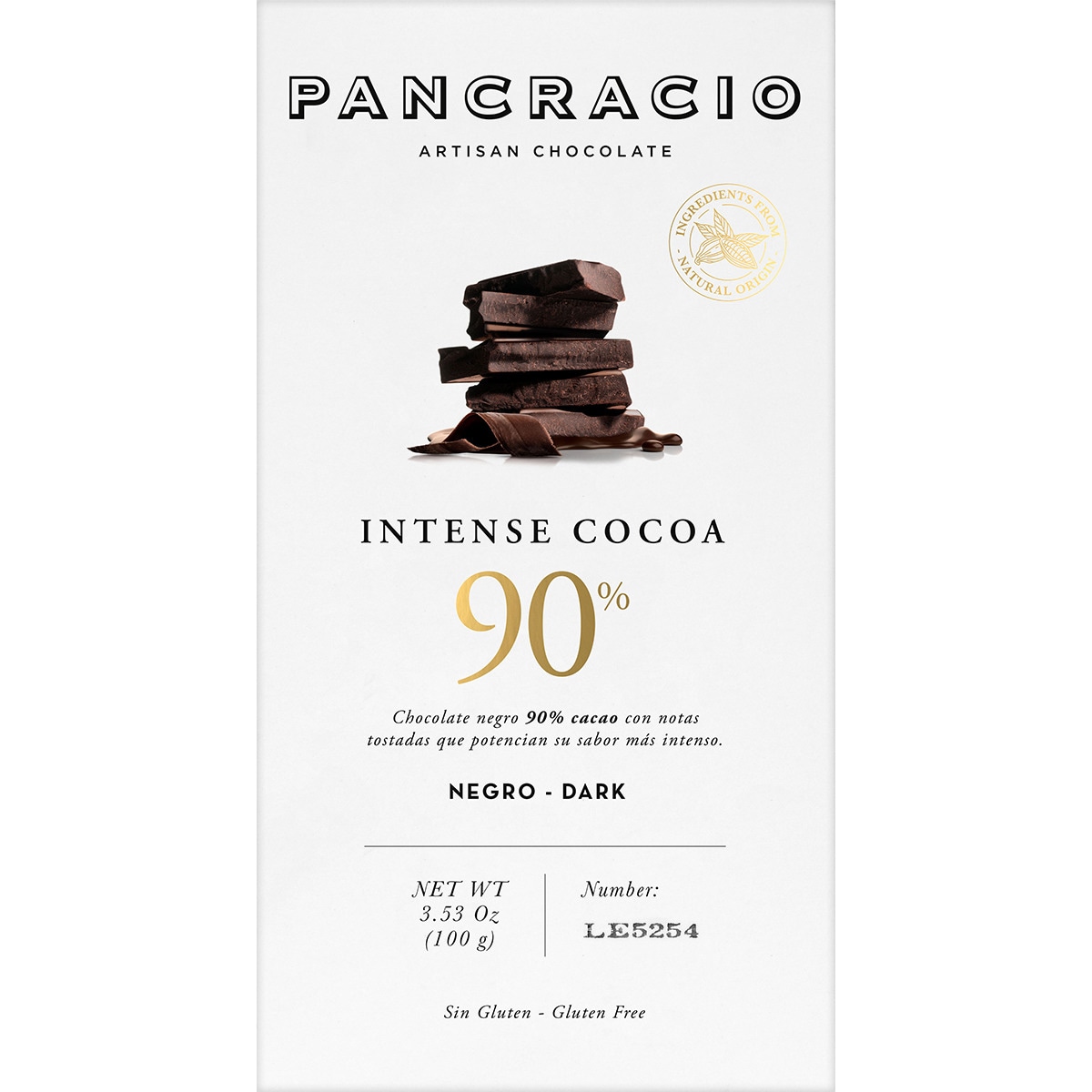 chocolate negro 90% intenso