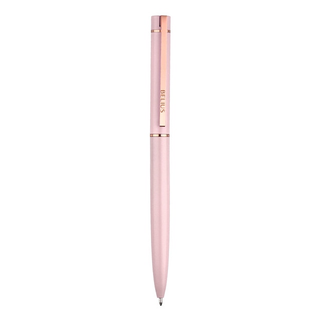 Bolígrafo en caja de diseño Rosé Belius rosa oro rosa.