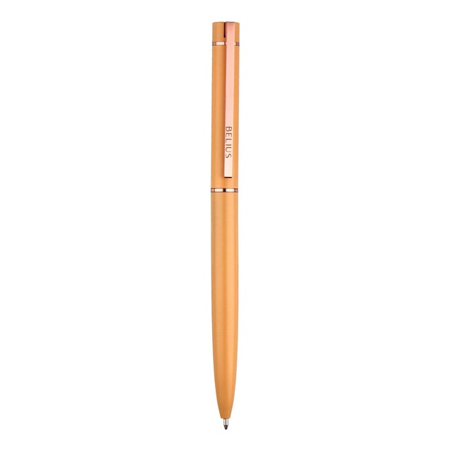 Bolígrafo en caja de diseño Rosé Belius naranja oro rosa.