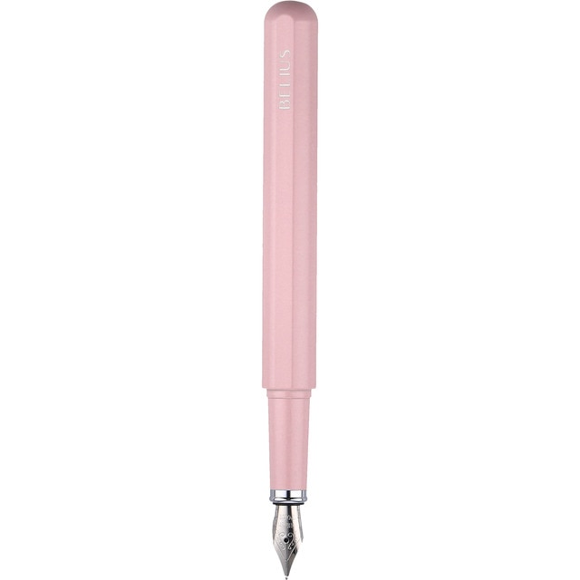 Pluma y funda en caja de diseño Space B Belius rosa.