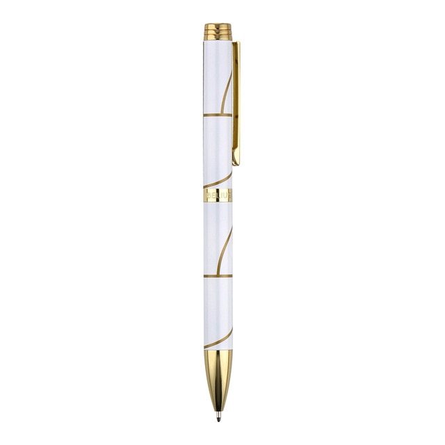 Roller en caja de diseño Carte Blanche Belius blanco y dorado.