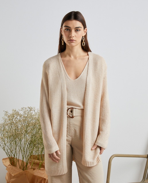 Chaqueta de mujer abierta microcinta