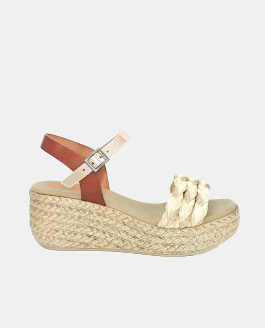 Sandalias plataforma de mujer en piel pala fantasía