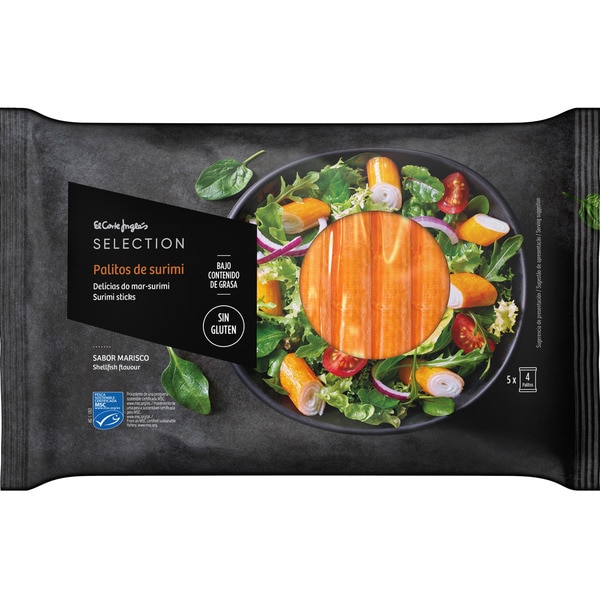 palitos de surimi sabor marisco MSC sin gluten estuche 375 g