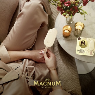 Helado de chocolate blanco sin gluten 3 unidades estuche 300 ml - Magnum