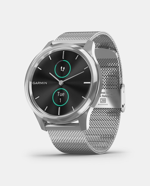 Reloj de hombre Garmin Vivomove 010-02241-03 híbrido de malla de acero