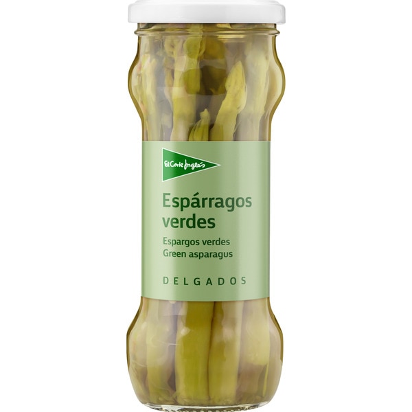 espárragos verdes delgados frasco 190 g neto escurrido