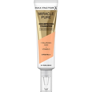 MAX FACTOR Miracle Pure foundation SPF-30 shade 35 Pearl beige with hyaluronic acid and vitamin C