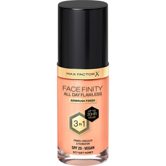MAX FACTOR Facefinity All Day Flawless 3 In 1 liquid foundation SPF-20 shade N77 Soft Honey doser 30 ml