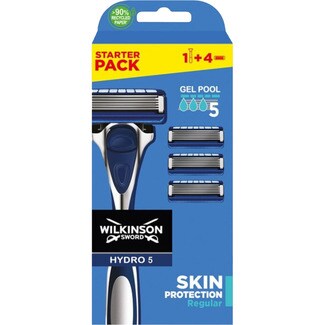 WILKINSON aquinilla de afeitar Hydro 5 Skin Protection Gel Pool blister 1 unidad + 4 recambios