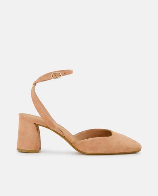 Sandalias de mujer en piel con tacón bloque - Línea Atelier