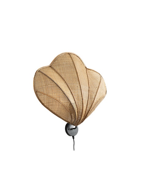 Aplique pared concha rattan