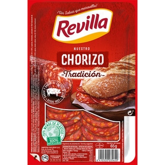 REVILLA chorizo tradición en lonchas sin gluten envase 65 g