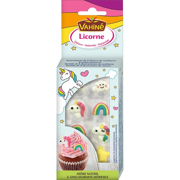 Deco decoración para postres con forma de unicornios blister 8 unidades