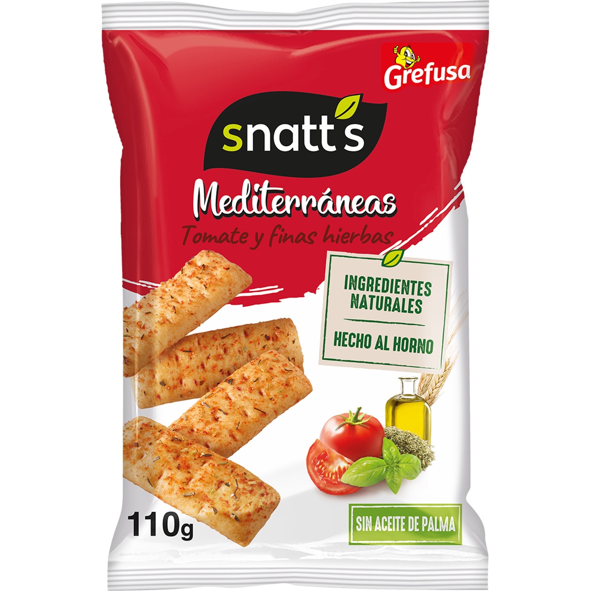 Snacks Mediterráneas con tomate y finas hierbas sin aceite de palma