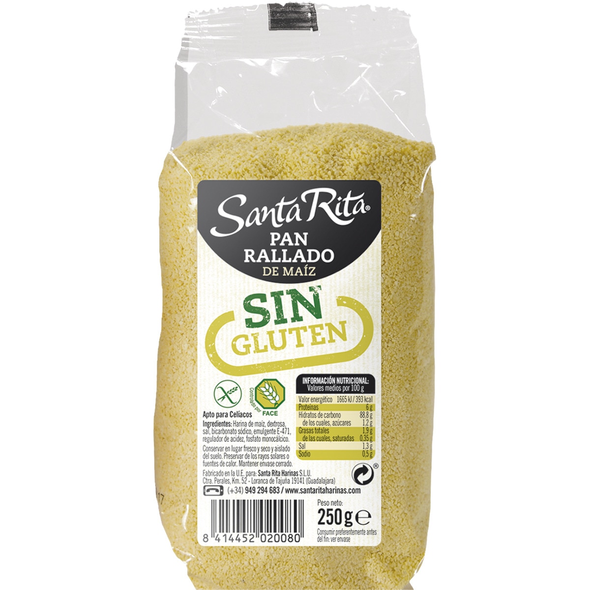 pan rallado de maíz sin gluten