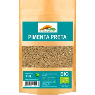 Outros Montes Pimenta Preta Moída Bio embalagem 30 g
