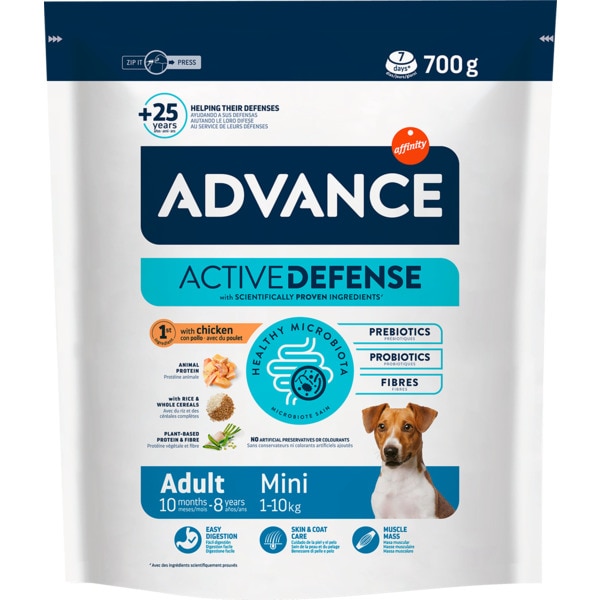 Alimento Seco para Cão Mini Adulto de Galinha e Arroz embalagem 700 g