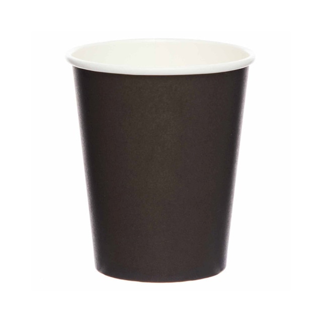Pack 8 Vasos Papel 237ml Liragram Negro Carbón.